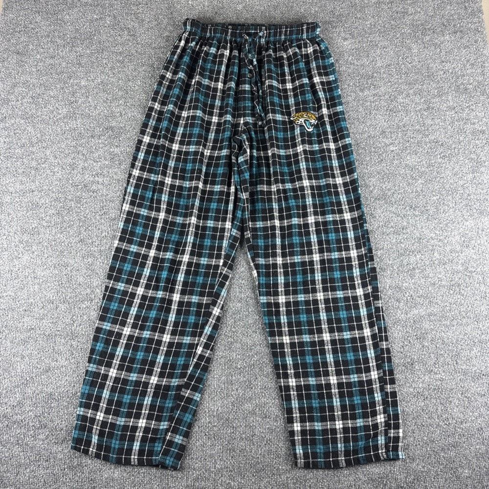 NFL Jacksonville Jaguars Pants Mens M Plaid Team Apparel Sleepwear Pajamas Logo